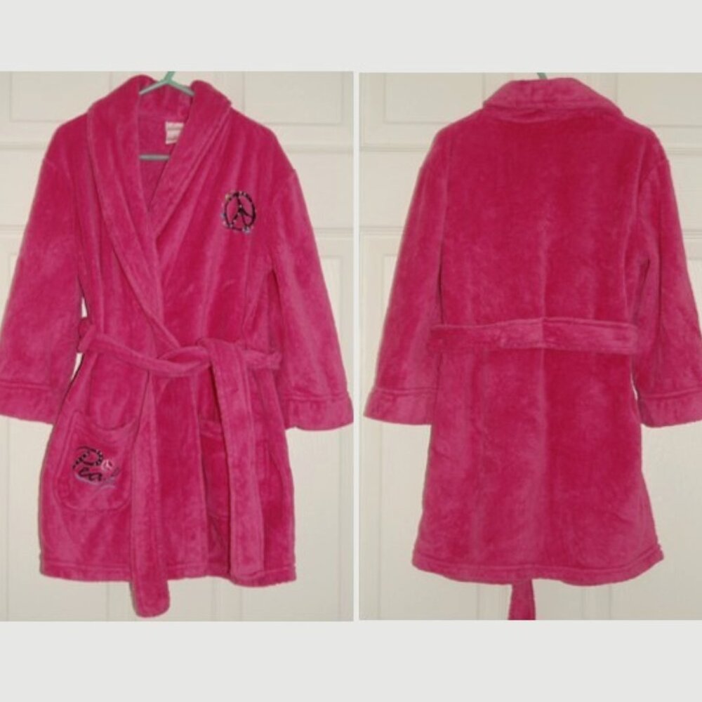 Xhilaration Girls XS (Age 4/5) Hot Pink Plush Comfy Robe